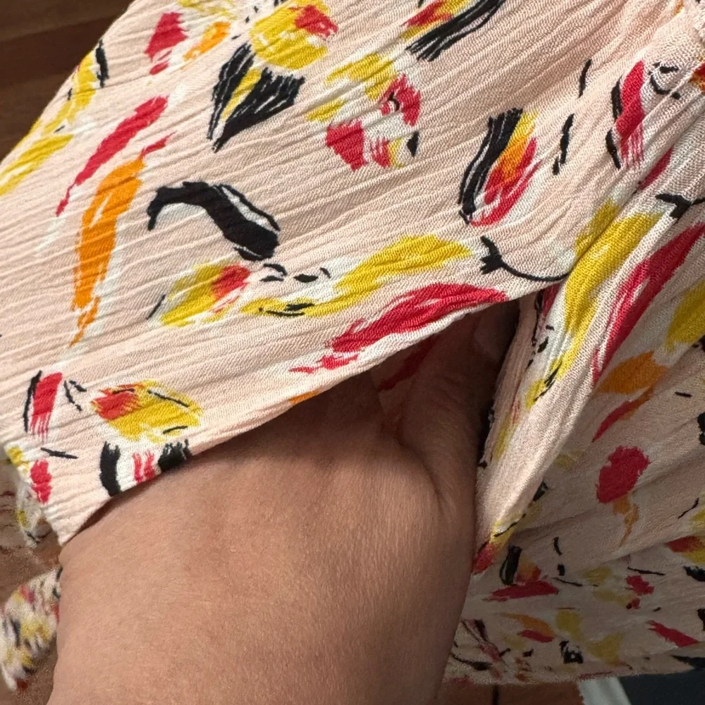 Market & Spruce Pink Floral Smocked Midi Dress with Yellow & Black Accents - Picture 5 of 6